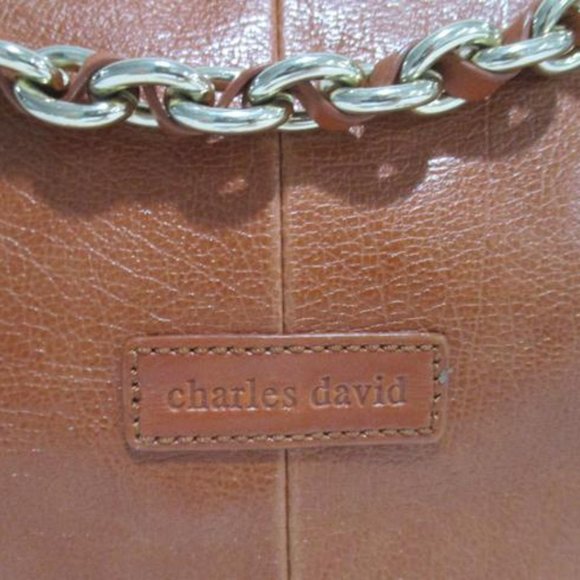 *Charles David Messenger Shoulder Rust Leather Bag - Picture 3 of 7